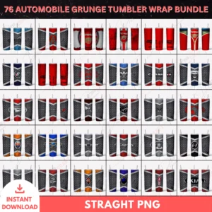 76 Automobile Grunge Tumbler Wrap Bundle – PNG Designs