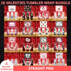 16 Valentines Tumbler Wrap Bundle – PNG Designs for 20oz