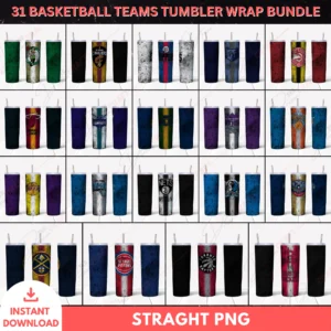 31 Basketball Teams Tumbler Wrap Bundle – PNG for 20oz