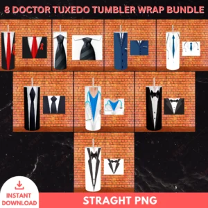 8 Doctor Tuxedo Tumbler Wrap Bundle – PNG Designs for 20oz