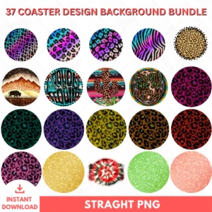 37 Coaster Design Background Bundle – PNG Sublimation Set