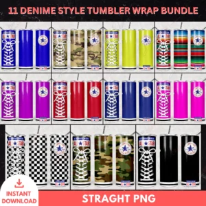 16 Converse Style Tumbler Wrap Bundle – PNG Designs for 20oz