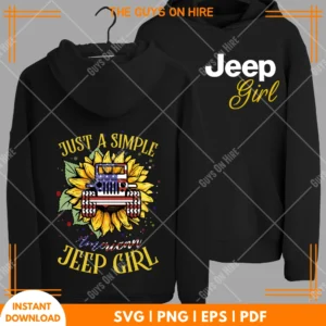 Just A Simple American Jeep Girl PNG