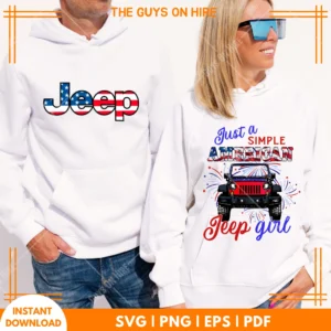 Just A Simple American Jeep Girl PNG